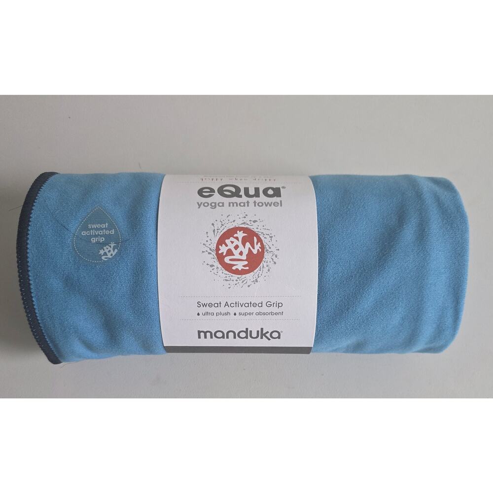 Manduka Equa Yoga Mat Towel Blue 72"x26.5" NEW